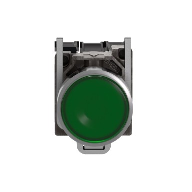 XB4BW33G5 - Illuminated push button, Harmony XB4, metal, green flush, 22mm, universal LED, plain lens, 1NO + 1NC, 110...120V AC - Schneider Electric - Illuminated push button, Harmony XB4, metal, green flush, 22mm, universal LED, plain lens, 1NO + 1NC, 110...120V AC - Schneider Electric - 2