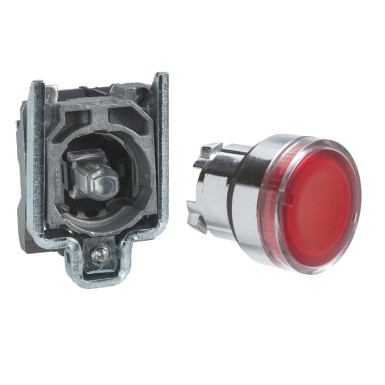 XB4BW34B1 - Illuminated push button, Harmony XB4, red flush, 22mm, spring return, 1NO, 24V - Schneider Electric - Illuminated push button, Harmony XB4, red flush, 22mm, spring return, 1NO, 24V - Schneider Electric - 0