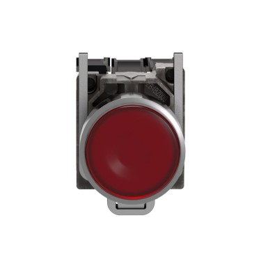 XB4BW34B5 - Illuminated push button, Harmony XB4, metal, red flush, 22mm, universal LED, plain lens, 1NO + 1NC, 24V AC DC - Schneider Electric - Illuminated push button, Harmony XB4, metal, red flush, 22mm, universal LED, plain lens, 1NO + 1NC, 24V AC DC - Schneider Electric - 3