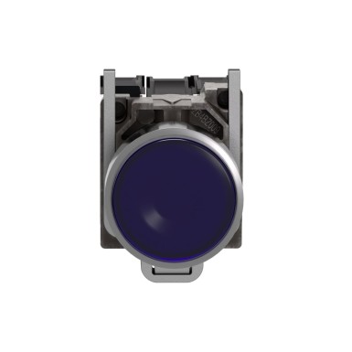 XB4BW36B5 - Illuminated push button, Harmony XB4, metal, blue flush, 22mm, universal LED, plain lens, 1NO + 1NC, 24V AC DC - Schneider Electric - Illuminated push button, Harmony XB4, metal, blue flush, 22mm, universal LED, plain lens, 1NO + 1NC, 24V AC DC - Schneider Electric - 1