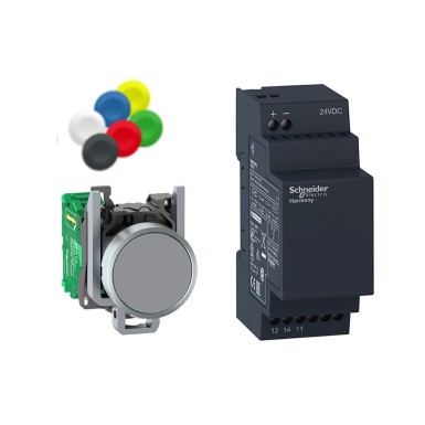 XB4RFB01 - Wireless and batteryless package, Harmony XB5R, Wireless metal 22mm black pushbutton, non configurable receiver, 24V DC - Schneider Electric - Wireless and batteryless package, Harmony XB5R, Wireless metal 22mm black pushbutton, non configurable receiver, 24V DC - Schneider Electric - 0