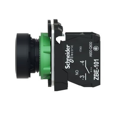 XB5AA21 - Push button, Harmony XB5, plastic, flush, black, 22mm, spring return, unmarked, 1NO - Schneider Electric - Push button, Harmony XB5, plastic, flush, black, 22mm, spring return, unmarked, 1NO - Schneider Electric - 3