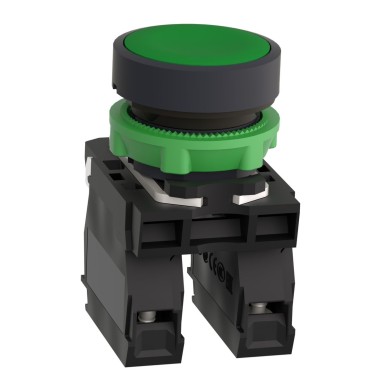 XB5AA35 - Push button, Harmony XB5, plastic, flush, green, 22mm, spring return, unmarked, 1NO+1NC - Schneider Electric - Push button, Harmony XB5, plastic, flush, green, 22mm, spring return, unmarked, 1NO+1NC - Schneider Electric - 2