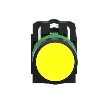 XB5AA51 - Push button, Harmony XB5, plastic, flush, yellow, 22mm, spring return, unmarked, 1NO - Schneider Electric - Push button, Harmony XB5, plastic, flush, yellow, 22mm, spring return, unmarked, 1NO - Schneider Electric - 1