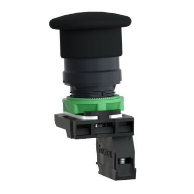 XB5AC21 - Push button, Harmony XB5, plastic, black mushroom 40mm, 22mm, spring return, unmarked, 1NO - Schneider Electric - Push button, Harmony XB5, plastic, black mushroom 40mm, 22mm, spring return, unmarked, 1NO - Schneider Electric - 3