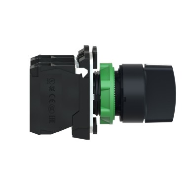 XB5AD33 - Selector switch, Harmony XB5, plastic, black, 22mm, 3 positions, stay put, 2 NO - Schneider Electric - Selector switch, Harmony XB5, plastic, black, 22mm, 3 positions, stay put, 2 NO - Schneider Electric - 5