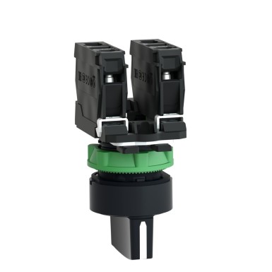 XB5AD33 - Selector switch, Harmony XB5, plastic, black, 22mm, 3 positions, stay put, 2 NO - Schneider Electric - Selector switch, Harmony XB5, plastic, black, 22mm, 3 positions, stay put, 2 NO - Schneider Electric - 3