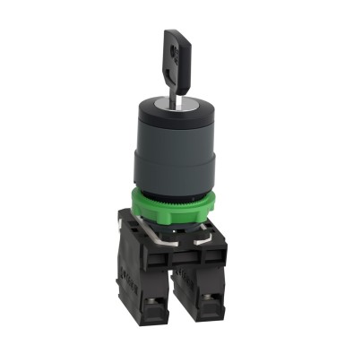 XB5AG33 - Harmony XB5, Key switch selector, plastic, black, Ш22, key 455, 3 positions, stay put, 2 NO - Schneider Electric - Harmony XB5, Key switch selector, plastic, black, Ш22, key 455, 3 positions, stay put, 2 NO - Schneider Electric - 11