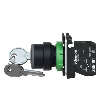 XB5AG41 - Harmony XB5, Key switch selector, plastic, black, Ш22, key 455, 2 positions, stay put, 1 NO - Schneider Electric - Harmony XB5, Key switch selector, plastic, black, Ш22, key 455, 2 positions, stay put, 1 NO - Schneider Electric - 2