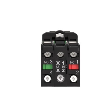 XB5AK124M5 - Illuminated selector switch, Harmony XB5, grey plastic, red handle, 22mm, universal LED, 2 positions, 1NO + 1NC, 230...240V AC - Schneider Electric - Illuminated selector switch, Harmony XB5, grey plastic, red handle, 22mm, universal LED, 2 positions, 1NO + 1NC, 230...240V AC - Schneider Electric - 5