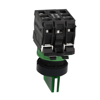 XB5AK133B5 - Illuminated selector switch, Harmony XB5, grey plastic, green handle, 22mm, 3 positions, universal LED, 1NO + 1NC, 24V AC DC - Schneider Electric - Illuminated selector switch, Harmony XB5, grey plastic, green handle, 22mm, 3 positions, universal LED, 1NO + 1NC, 24V AC DC - Schneider Electric - 6