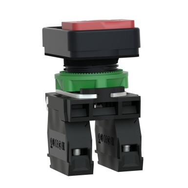 XB5AL73415 - Double-headed push button, Harmony XB5, plastic, 22mm, 1 green flush marked I + 1 red projecting marked O, 1NO+1NC - Schneider Electric - Double-headed push button, Harmony XB5, plastic, 22mm, 1 green flush marked I + 1 red projecting marked O, 1NO+1NC - Schneider Electric - 1