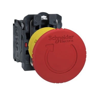 XB5AS8442 - Emergency stop switching off, Harmony XB5, plastic, red mushroom 40mm, 22mm, trigger latching turn to release, 1NC - Schneider Electric - Emergency stop switching off, Harmony XB5, plastic, red mushroom 40mm, 22mm, trigger latching turn to release, 1NC - Schneider Electric - 0