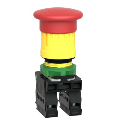 XB5AS8444 - Emergency stop switching off, Harmony XB5, plastic, red mushroom 40mm, 22mm, trigger latching turn to release, 2NC - Schneider Electric - Emergency stop switching off, Harmony XB5, plastic, red mushroom 40mm, 22mm, trigger latching turn to release, 2NC - Schneider Electric - 6