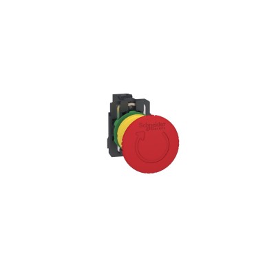 XB5AS8446 - Emergency stop switching off, Harmony XB5, plastic, red mushroom 40mm, 22mm, trigger/latching turn to release, 1NC with monitoring - Schneider Electric - Emergency stop switching off, Harmony XB5, plastic, red mushroom 40mm, 22mm, trigger/latching turn to release, 1NC with monitoring - Schneider Electric - 5