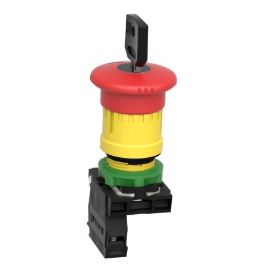 XB5AS9442 - Emergency stop switching off, Harmony XB5, plastic, red mushroom 40mm, 22mm trigger latching key release, 1NC - Schneider Electric - Emergency stop switching off, Harmony XB5, plastic, red mushroom 40mm, 22mm trigger latching key release, 1NC - Schneider Electric - 2