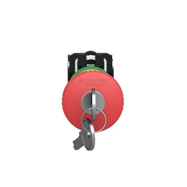 XB5AS9445 - Emergency stop switching off, Harmony XB5, plastic, red mushroom 40mm, 22mm trigger latching key release, 1NO+1NC - Schneider Electric - Emergency stop switching off, Harmony XB5, plastic, red mushroom 40mm, 22mm trigger latching key release, 1NO+1NC - Schneider Electric - 2