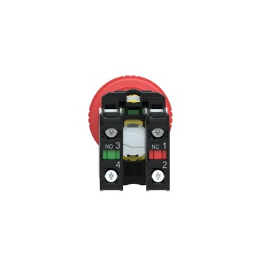 XB5AS9445 - Emergency stop switching off, Harmony XB5, plastic, red mushroom 40mm, 22mm trigger latching key release, 1NO+1NC - Schneider Electric - Emergency stop switching off, Harmony XB5, plastic, red mushroom 40mm, 22mm trigger latching key release, 1NO+1NC - Schneider Electric - 3