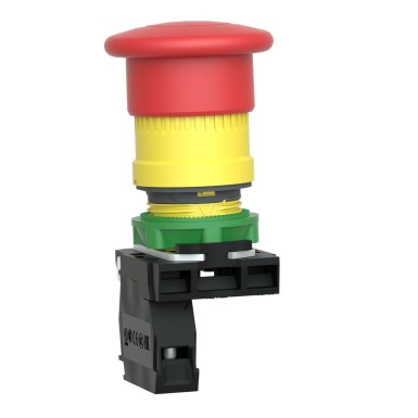 XB5AT842 - Emergency stop switching off, Harmony XB5, plastic, red mushroom 40mm, 22mm trigger latching push-pull, 1NC - Schneider Electric - Emergency stop switching off, Harmony XB5, plastic, red mushroom 40mm, 22mm trigger latching push-pull, 1NC - Schneider Electric - 6