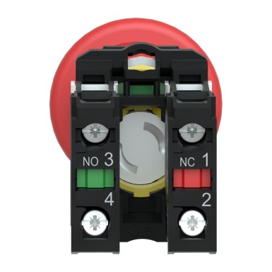 XB5AT845 - Emergency stop switching off, Harmony XB5, plastic, red mushroom 40mm, 22mm trigger latching push-pull, 1NO+1NC - Schneider Electric - Emergency stop switching off, Harmony XB5, plastic, red mushroom 40mm, 22mm trigger latching push-pull, 1NO+1NC - Schneider Electric - 3