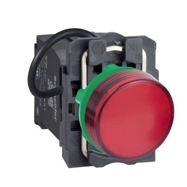 XB5AV5B4 - Pilot light, Harmony XB5, XB4, red complete ?22 mm plain lens with integral LED 400 V - Schneider Electric - Pilot light, Harmony XB5, XB4, red complete ?22 mm plain lens with integral LED 400 V - Schneider Electric - 0