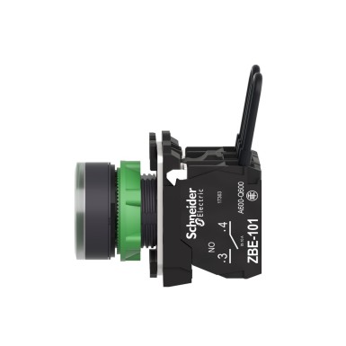 XB5AW23B5 - Push-to-test pilot light, Harmony XB5, plastic, green, universal LED, screw clamp terminals, 24V - Schneider Electric - Push-to-test pilot light, Harmony XB5, plastic, green, universal LED, screw clamp terminals, 24V - Schneider Electric - 5