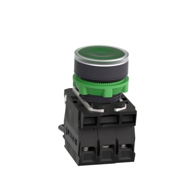 XB5AW23B5 - Push-to-test pilot light, Harmony XB5, plastic, green, universal LED, screw clamp terminals, 24V - Schneider Electric - Push-to-test pilot light, Harmony XB5, plastic, green, universal LED, screw clamp terminals, 24V - Schneider Electric - 1