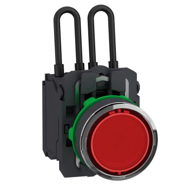 XB5AW24B5 - Push-to-test pilot light, Harmony XB5, plastic, red, universal LED, screw clamp terminals, 24V - Schneider Electric - Push-to-test pilot light, Harmony XB5, plastic, red, universal LED, screw clamp terminals, 24V - Schneider Electric - 0