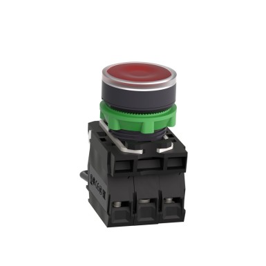 XB5AW24B5 - Push-to-test pilot light, Harmony XB5, plastic, red, universal LED, screw clamp terminals, 24V - Schneider Electric - Push-to-test pilot light, Harmony XB5, plastic, red, universal LED, screw clamp terminals, 24V - Schneider Electric - 5