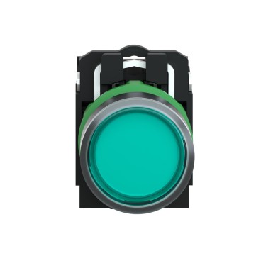 XB5AW3365 - Harmony XB5, Illuminated push button, plastic, flush, green, Ш22, plain lens for BA9s bulb, spring return, <= 250 V, 1 NO + 1 NC - Schneider Electric - Harmony XB5, Illuminated push button, plastic, flush, green, Ш22, plain lens for BA9s bulb, spring return, <= 250 V, 1 NO + 1 NC - Schneider Electric - 3