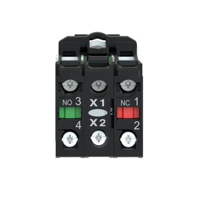 XB5AW3365 - Harmony XB5, Illuminated push button, plastic, flush, green, Ш22, plain lens for BA9s bulb, spring return, <= 250 V, 1 NO + 1 NC - Schneider Electric - Harmony XB5, Illuminated push button, plastic, flush, green, Ш22, plain lens for BA9s bulb, spring return, <= 250 V, 1 NO + 1 NC - Schneider Electric - 4