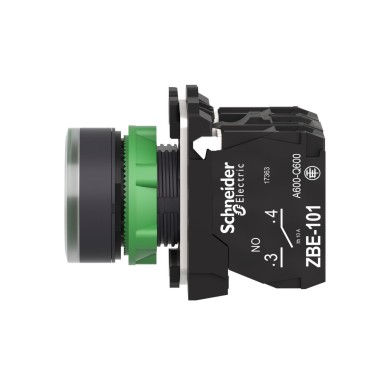 XB5AW33B3 - Illuminated push button, Harmony XB5, plastic, green flush, 22mm, universal LED, plain lens, 2NO, 24V AC DC - Schneider Electric - Illuminated push button, Harmony XB5, plastic, green flush, 22mm, universal LED, plain lens, 2NO, 24V AC DC - Schneider Electric - 2