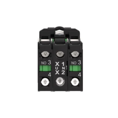 XB5AW33B3 - Illuminated push button, Harmony XB5, plastic, green flush, 22mm, universal LED, plain lens, 2NO, 24V AC DC - Schneider Electric - Illuminated push button, Harmony XB5, plastic, green flush, 22mm, universal LED, plain lens, 2NO, 24V AC DC - Schneider Electric - 3