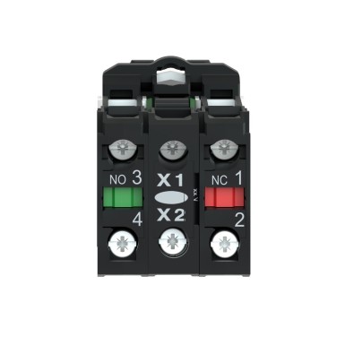 XB5AW3465 - Harmony XB5, Illuminated push button, plastic, flush, red, Ш22, plain lens for BA9s bulb, spring return, <= 250 V, 1 NO + 1 NC - Schneider Electric - Harmony XB5, Illuminated push button, plastic, flush, red, Ш22, plain lens for BA9s bulb, spring return, <= 250 V, 1 NO + 1 NC - Schneider Electric - 1