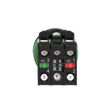 XB5FK123B5 - Illuminated selector switch, Harmony XB5, grey plastic, green handle, 30mm, universal LED, 2 positions, 1NO + 1NC, 24V AC DC - Schneider Electric - Illuminated selector switch, Harmony XB5, grey plastic, green handle, 30mm, universal LED, 2 positions, 1NO + 1NC, 24V AC DC - Schneider Electric - 6