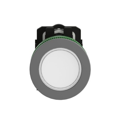 XB5FVB1C0 - Pilot light, Harmony XB5, grey bezel, white, universal LED, plain lens, screw clamp terminals, 24V - Schneider Electric - Pilot light, Harmony XB5, grey bezel, white, universal LED, plain lens, screw clamp terminals, 24V - Schneider Electric - 2