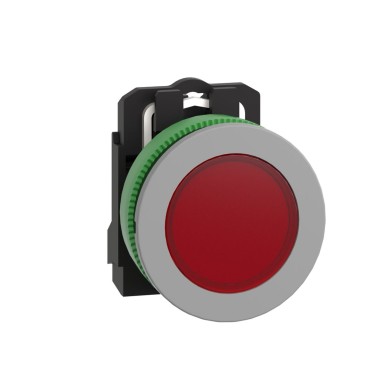 XB5FVB4C0 - Pilot light, Harmony XB5, red flush mounted, grey bezel, 30mm, universal LED, plain lens, 24V - Schneider Electric - Pilot light, Harmony XB5, red flush mounted, grey bezel, 30mm, universal LED, plain lens, 24V - Schneider Electric - 0