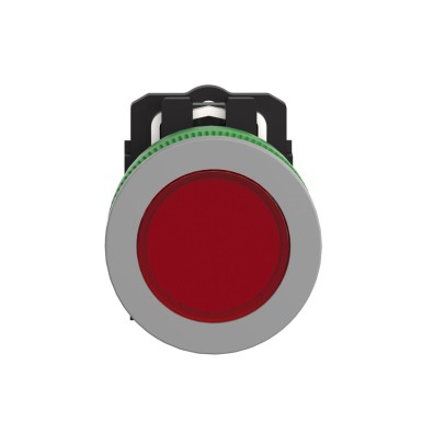 XB5FVB4C0 - Pilot light, Harmony XB5, red flush mounted, grey bezel, 30mm, universal LED, plain lens, 24V - Schneider Electric - Pilot light, Harmony XB5, red flush mounted, grey bezel, 30mm, universal LED, plain lens, 24V - Schneider Electric - 3