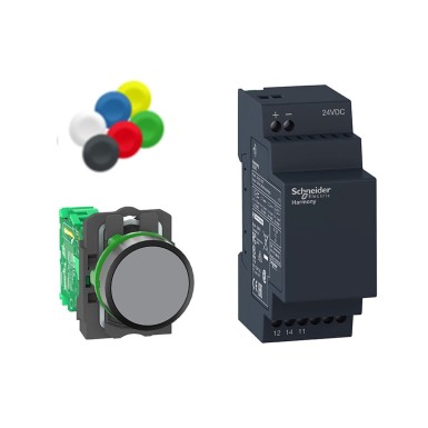 XB5RFB01 - Harmony XB5, Wireless push button and non-configurable receiver, plastic, Ш22, with 1 black cap, 24 V DC - Schneider Electric - Harmony XB5, Wireless push button and non-configurable receiver, plastic, Ш22, with 1 black cap, 24 V DC - Schneider Electric - 0