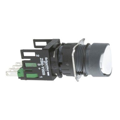 XB6AA15B - Complete push button, Harmony XB6, white flush pushbutton Ш 16 spring return 1NO+1NC unmarked - Schneider Electric - Complete push button, Harmony XB6, white flush pushbutton Ш 16 spring return 1NO+1NC unmarked - Schneider Electric - 0