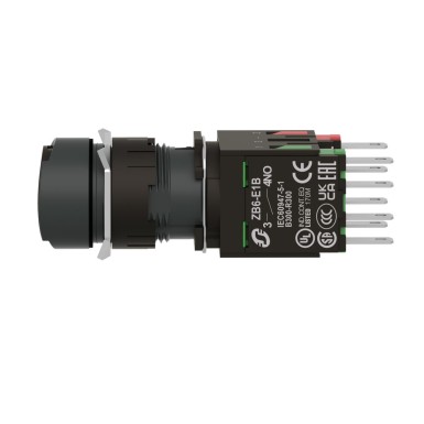 XB6AA25B - Complete push button, Harmony XB6, black flush pushbutton, 16mm, spring return, 1NO + 1NC, unmarked - Schneider Electric - Complete push button, Harmony XB6, black flush pushbutton, 16mm, spring return, 1NO + 1NC, unmarked - Schneider Electric - 2