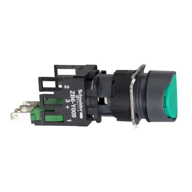 XB6AA35B - Complete push button, Harmony XB6, green flush pushbutton, 16mm, spring return, 1NO + 1NC, unmarked - Schneider Electric - Complete push button, Harmony XB6, green flush pushbutton, 16mm, spring return, 1NO + 1NC, unmarked - Schneider Electric - 0