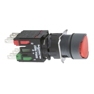 XB6AA42B - Complete push button, Harmony XB6, red flush pushbutton, 16mm, spring return, 1NC, unmarked - Schneider Electric - Complete push button, Harmony XB6, red flush pushbutton, 16mm, spring return, 1NC, unmarked - Schneider Electric - 0