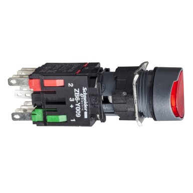 XB6AF4B5B - Complete illuminated push button, Harmony XB6, red flush illum pushbutton ? 16 latching 1NO+1NC 12.. - Schneider Electric - Complete illuminated push button, Harmony XB6, red flush illum pushbutton ? 16 latching 1NO+1NC 12.. - Schneider Electric - 0