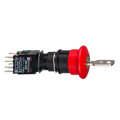 XB6AS9349B - Complete emergency stop push button, Harmony XB6, 16mm, red pushbutton 30mm, trigger/latching key release, 1NO + 2NC, key 200 - Schneider Electric - Complete emergency stop push button, Harmony XB6, 16mm, red pushbutton 30mm, trigger/latching key release, 1NO + 2NC, key 200 - Schneider Electric - 0