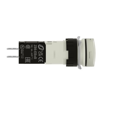 XB6AV1BB - Complete pilot light, Harmony XB6, white ? 16 with integral LED 12...24 V - Schneider Electric - Complete pilot light, Harmony XB6, white ? 16 with integral LED 12...24 V - Schneider Electric - 1