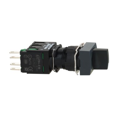 XB6CD221B - Complete selector switch, Harmony XB6, black square ? 16 2 position stay put 1 NO - Schneider Electric - Complete selector switch, Harmony XB6, black square ? 16 2 position stay put 1 NO - Schneider Electric - 0