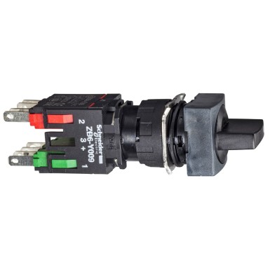 XB6CD225B - Complete selector switch, Harmony XB6, black square ? 16 2 position stay put 1NO+1NC - Schneider Electric - Complete selector switch, Harmony XB6, black square ? 16 2 position stay put 1NO+1NC - Schneider Electric - 0