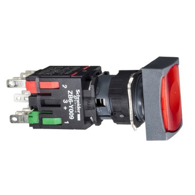 XB6DF4B2B - Complete illuminated push button, Harmony XB6, red rectangular flush illum pushbutton ? 16 latching - Schneider Electric - Complete illuminated push button, Harmony XB6, red rectangular flush illum pushbutton ? 16 latching - Schneider Electric - 0