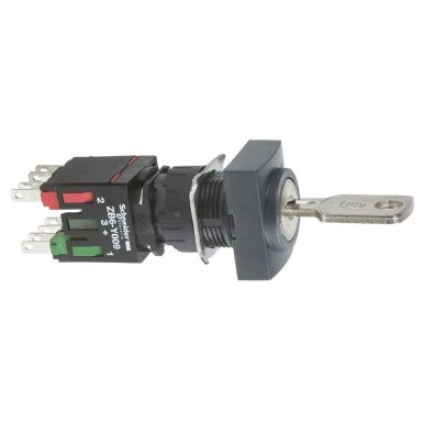 XB6DGC5B - Complete selector switch, Harmony XB6, black rectang ? 16 2 position stay put 1NO+1NC 200 - Schneider Electric - Complete selector switch, Harmony XB6, black rectang ? 16 2 position stay put 1NO+1NC 200 - Schneider Electric - 0